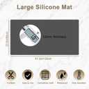 47.2"x23.6"(120cmx60cm) Large Silicone Mat for Kitchen Counter, Non-Slip Heat Resistant Countertop Protector, Waterproof Multipurpose Mat for Kitchen Island, Dark Gray