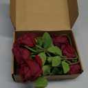 12 Pcs Artificial Rose Flowers, Dark Red Silk Roses with Long Stems, Realistic Fake Roses for Wedding Centerpiece Party Home and Office DIY Decor