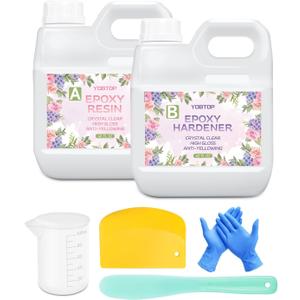 Epoxy Resin 80oz Epoxy Resin Kit Crystal Clear High Gloss Self Leveling Bubble Free Not Yellowing Easy to Mix 1:1 for Coating & Casting, DIY Crafts, Jewelry Making, Table Top, River Table