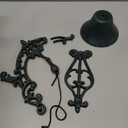 Sungmor Large & Loud Farmhouse Dinner Bell Outside Wall Mounted Electroless Doorbell, Front Door Shop Entrance Porch Antique Decorative Hanging Bell, Indoor Outdoor Pretty Wall Ornamental Hand Bell (Shape D - Arabesque)