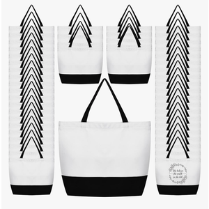 Sieral 50 Pieces Large Canvas Tote Bags Reusable Sublimation Blank Plain Bags Bulk with Zipper for DIY Crafts Shopping Women Teacher(Horizontal Wide Bag)