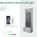LONGRUN 48" Mirror Waterfall | Indoor Water Fountain with 7-Color LED Lights | Stainless Steel Self-Contained Waterfall Fountain for Home Decor | Large Indoor Water Feature Kit Mirrored Silver