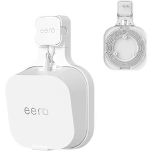 Wall Mount Holder for eero 7 Home WiFi System - Space Saving Wall Bracket with Cable Management, Vertical/Horizontal Plug Option, White (1 Pack)