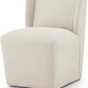 KISLOT Upholstered Dining Chairs Set of 1 with Casters, Cream Beige
Wingback Modern Dining Room Chairs with Rollers, Armless Side Chair with Easy-clean Linen Look Fabric for Kitchen Dining Room