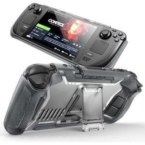 Mumba [Blade Series] Case for Steam Deck/Steam Deck OLED with Kickstand, TPU Grip Shock Protective Cover Accessories, Heat Dissipation Friendly, Anti-Slip & Anti-Scratch Protector (FrostBlack)