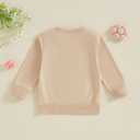 Toddler Girl Fall Clothes Big Sister Embroidery Sweatshirt Top Crewneck Pullovers Sweater Shirt Kids Winter Clothing (Beige)