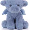 Apricot Lamb Dark Blue Dragon Stuffed Animals for Kids, Soft Cute Plush Toys for Baby Girl and Boy, 8 Inches (Small)