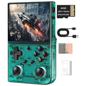 Anbernic RG35XX Pro Retro Handheld Game Console , RG 35XXPro Support HDMI TV Output 5G WiFi Bluetooth 4.2 , 3.5 Inch IPS Screen Linux System Preloaded 4353 Games 3200mAh Battery(Transparent Teal-New)