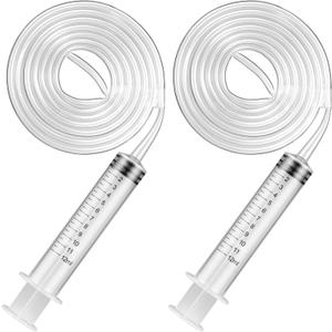 Gisafai 2 Set 36'' Refrigerator Cleaning Kit Compatible with Water Line for Refrigerator Frozen Unfreeze Your Ice Maker Dispenser Defroster Syringe Appliance Repair Tools