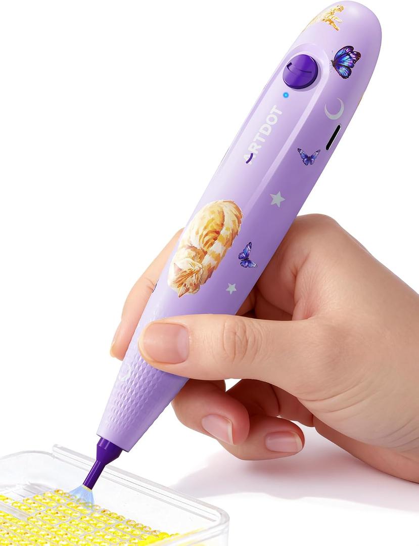 ARTDOT Wireless Vacuum Pen for Diamond Art Kit for Adults, Long-Lasting Electric Pen for Diamond Painting Accessories and Tools, 7.28 x 3.58 x 1.33 inches
