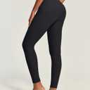 IUGA Compression Leggings for Women Tummy Control No Front Seam Leggings with Pockets High Waisted Workout Yoga Pants (Black, M)