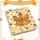 qiqee Thanksgiving Cookie Boxes with Window For Gift Giving Fall Treat Boxes 10x10x2.5 inch 30Packs Pie Donut Bakery Box