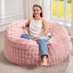 Hobestluk Bean Bag Chairs Beanbag Chair with Filler Adult Bean Bags with Fluffy & Machine Washable Cover, Giant Bean Bag Chairs for Aduts (Pink, 3FT-36" x 36" x 22")