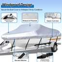 iCOVER Trailerable Boat Cover- 17'-19' Heavy Duty Waterproof Tarp Covers with Storage Bag, Fits V-Hull, Fish&Ski, Pro-Style, Fishing, Runabout, Bass Boats, up to 17ft-19ft Long X 96" Wide