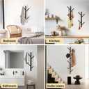 2-Pack Metal Vertical Coat Rack Wall Mounted,Modern Coat and Hat Rack,15.9 Inch Tree Coat Racks for Hats, Jackets, Bags, Clothes, Hats Entryway Bedroom,Living RoomBlack