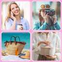 Sumind 12 Set Thank You Tag Phone Charms Beach Party Employee Appreciation Gift for Women Sister Gift Bulk, Wedding Organza Bag Shell Beaded Camera Wrist Strap Lanyard Favor for Guest Baby Shower