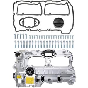 Aluminum Valve Cover Compatible with BMW X5 Z4 X3 X4 X1 528i 428i 320i 328i 228i xDrive 2.0L L4 2012-2018 Replace 11127625477 11127588412