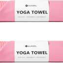 Eunzel 2 Pack Hot Yoga Towel with Grip Dot, Non Slip Yoga Mat Towe Sweat Absorbent Towel for Hot Yoga,Bikram, Pilates and Fitness 72" x 24", Pink