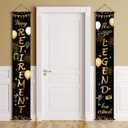 Boao Retirement Porch Sign Door Hanging Banner, Retirement Banner the Legend Fabric Door Sign Background for Retire Party Decoration Supplies, 71 x 12 Inches(Black and Gold)