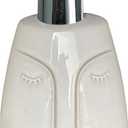White Soap Dispenser, with Face Design, Ceramic Funny Liquid Dispenser, Refillable Lotion, Soap, Shampoo, Bathroom and Kitchen (White02)