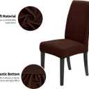 Joccun Chair Covers for Dining Room Set of 6,Dining Chair Slipcovers Stretch Dining Room Chair Covers Seat Protector,Washable Parsons Chair Cover for Home,Hotel(Chocolate,6 Pack)