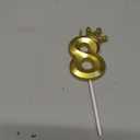 3.15 Inch Gold 8 Birthday Candles for 8th Birthday Cake Toppers Wedding Anniversary Bday Decorations (Gold, No. 8)