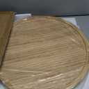 Round Ottoman Tray for Coffee Table Living Room Wood Serving Tray Large Wooden 20 Inches Rustic Torched