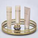 Gold Mirrored Vanity Tray for Bathroom Counter,Metal Decorative Jewelry Storage Tray Cosmetic Perfume Organizer for Dresser,Bedroom,Home Decor,Suit for Candle Holder,Coffee Table Centerpiece,L (9.8")