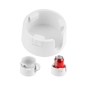 Anti-Spill Cup Holder, Adjustable Inner Diameter Drink Coaster with Sticker, Drink Holder for Home Office Outdoors (White)