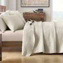 HORIMOTE HOME Quilt Set Queen Size Light Beige, Soft Lightweight Pre-Washed Microfiber Circle Stitches Queen Quilt Bedding Set, All Season Spring Summer Bedspread Coverlet, 2 Pillow Sham, 90x96 Inches