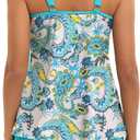 Arolina Tankini Swimsuits for Women Tummy Control Two Piece Bathing Suits Flowy Swim Tops with Boy Shorts (Teal), 18w