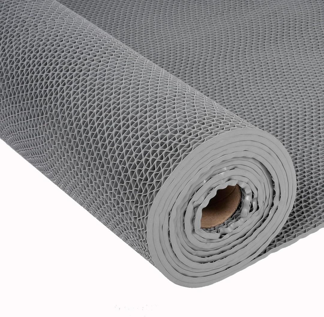 jxgzyy Commercial Drainage Mat PVC Non Slip Wet Area Commercial Floor Mat 3x16.4 Ft 0.22'' Thick Pool Drain Floor Mat Roll for Restaurant Bars Bathroom Patio Outdoor Indoor Rug (Grey)