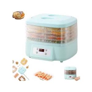 Generic Dehydrator, 6-Tray Food Dehydrator Machine, Blue, Rectangular, Plastic, Freeze Dryer for Home, Fruits, Veggies, Meats & Dog Treats, 360 Airflow, 24 Hour Timer