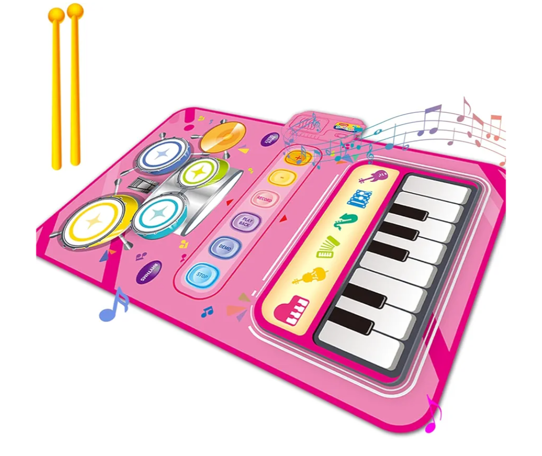 Toys for 1 Year Old Girl Gifts,2 in 1 Piano Mat Montessori Toys for 1 2 Year Old Girl,Educational Musical Toy First Birthday Gifts for 1 2 3 Year Olds Girls,Christmas Stocking Stuffers for Toddler