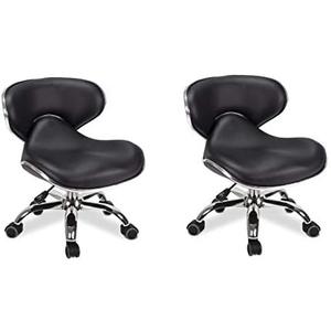 SET OF 2 Nail Salon Pedicure Stool UMI Pedicure Chair Short Adjustable Comfort Pneumatic Pump Salon Furniture & Equipment BLACK