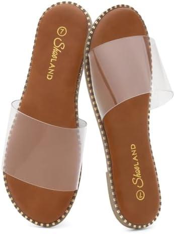 Shoe Land Flat Sandals for Women – Slip-On Slides with Cushioned Footbed | Comfortable Dressy & Casual Open Toe Summer Sandals for Beach, Travel & Everyday Wear 11