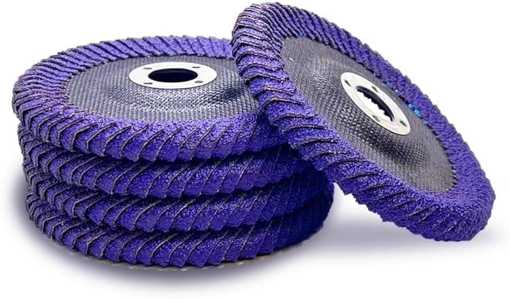 WA 5PACK - 4" x 5/8" Premium Curved Zirconia/Ceremic 60# Flap Discs, Angle Grinder Sanding Discs, Grinding Wheels for Stainless Steel/Metal, Fillet Weld, Curved Edge (Grit 60)