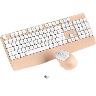 Wireless Keyboard and Mouse Combo, Ergonomic Keyboard with Wrist Rest, 2.4Ghz Wireless Connection, Compatible with PC/Laptop/Windows/Mac for Home and Office Use 
