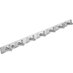 Towel Hook Rack Brushed Nickel 17-Inch Coat Hook Rail Wall Mounted with 7 Heavy Duty Hooks, Durable Wall Hangers for Bedroom, Bathroom, Foyer, Hallway (304 Stainless Steel)