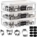 3 Pack Cookie Cutter Storage, Transparent Cookie Cutter Organizer with a Sticker, Baking Storage Containers, Cover to Prevent Dust, Can Be Used Alone or Hidden for Stacking(No Cutters)