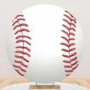 Renaiss 5x5ft Baseball Round Backdrop Cover Hardball Circle Photography Background Batter Pitcher Hit Batting Catcher Athletes Baby Shower Birthday Party Decor Sport Games Arch Photo Booth Props