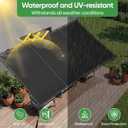 SIHAIAN Sun Shade Sail 10'x18' Waterproof Rectangle Double-Rope Shade Sail 500D Heavy Duty UV Block Sunshade Canopy for Backyards, Patios, Gardens, Outdoor Activities and Facility Black
