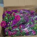 Artificial Hanging Flowers for Outdoors, Fake Hanging Flowers for Decoration, UV Resistant Artificial Outdoor Plants, 4 Pcs Morning Glory for Outdoors Garden Patio Porch Yard Decor, Purple & Fuchsia