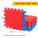 Ecally 100 Pcs 12 x 12 Gym Mat Foam Floor Mats for Home Gym Covers 96 Sq Ft Puzzle Exercise Square Interlocking Carpet Tiles with Border for Workouts Equipment Yoga Pilates (Red,Blue)