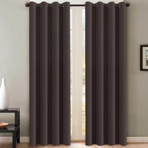 H.VERSAILTEX Three Pass Microfiber Blackout Thermal Insulated Grommet Panels Window Curtains/Drapes (Set of 2, Chocolate Brown, 52 x 96 Inch)