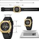 2 x COSSINIGE Mens Digital Waterproof Running Wrist Watches for Men Military Sports Tactical Dive Cheap Men's Wrist Watches Digital Black and Gold