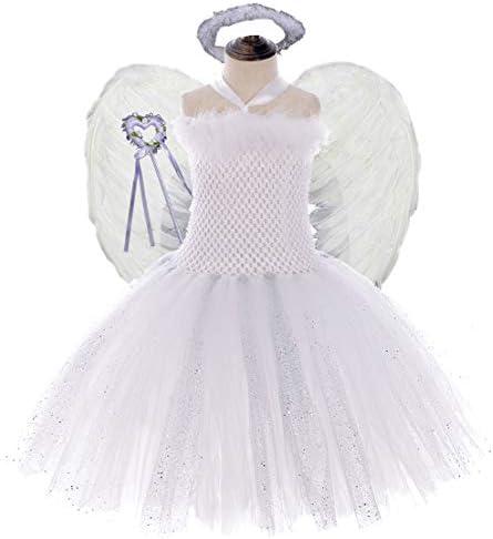 Tutu Dreams 4PCS Angel Costumes for Girls 2-10Y Birthday Outfit Halloween Party