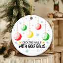 2 x Golf Ornament 2025  White Elephant Gift for Golfers, Deck The Halls with Golf Balls Ceramic Ornament  Holiday Tree Decoration for Golfers, Gag Gift & Stocking Stuffer