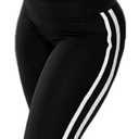 HBQ Women Two Piece Outfits Strapless Crop Top and Flare Pants Casual Stripe Lounge Sets Tracksuits Black 2XL