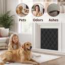 Magnetic Fireplace Cover, Fireplace Draft Blocker Save Energy, Indoor Fireplace Draft Stopper for Winter Heat Loss and Summer Cooling, Fireplace Insulation Cover Blanket for Iron Frame 45 x 34